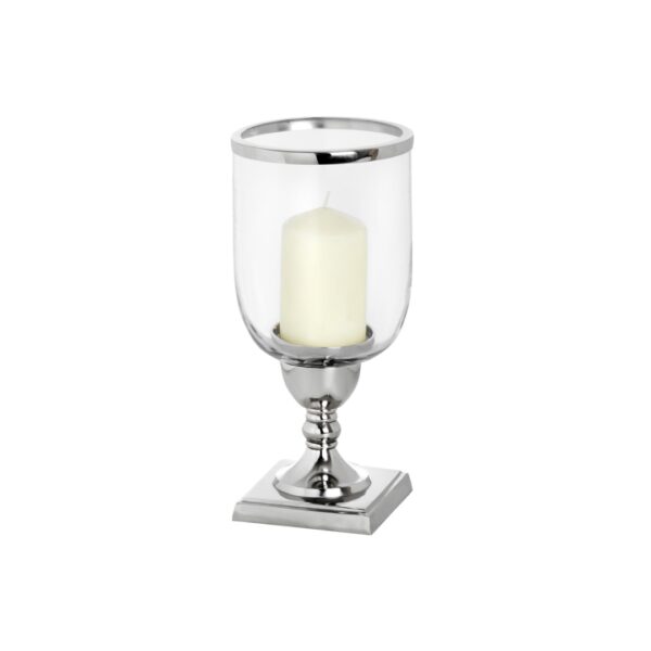 Nickel Tall Round Candle Lamp