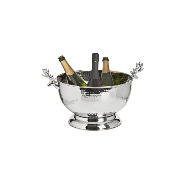 Nickel Wine Cooler With Stag Handles