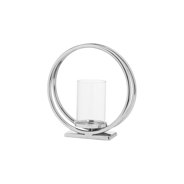 Silver Twin Loop Candle Holder